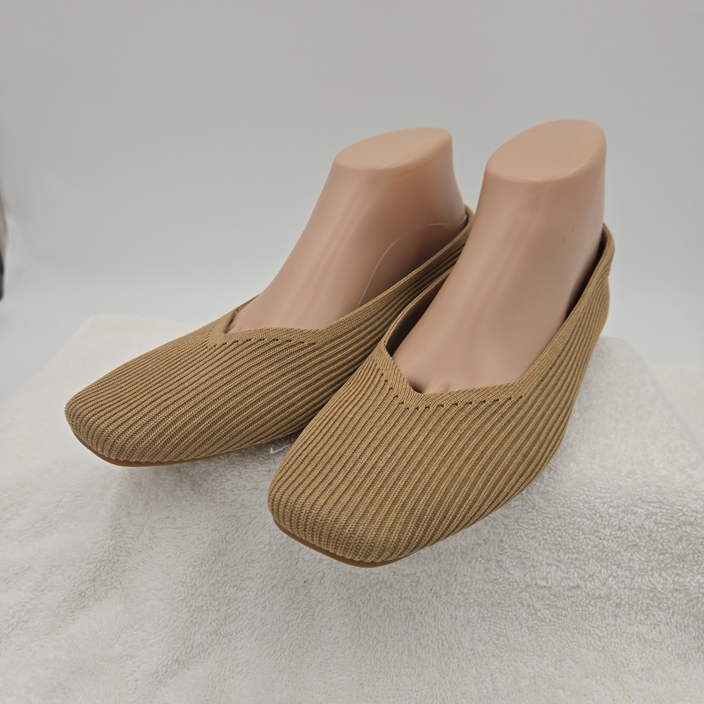 Vivaia Margot 2.0 Nutmeg Square Toe V-Cut Size 41 Comfort Ballet Flats Shoes - Picture 2 of 13
